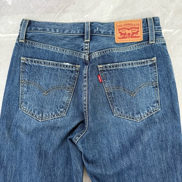 Levi's Blue Ripped Straight Leg Jeans - Picture 11 of 16